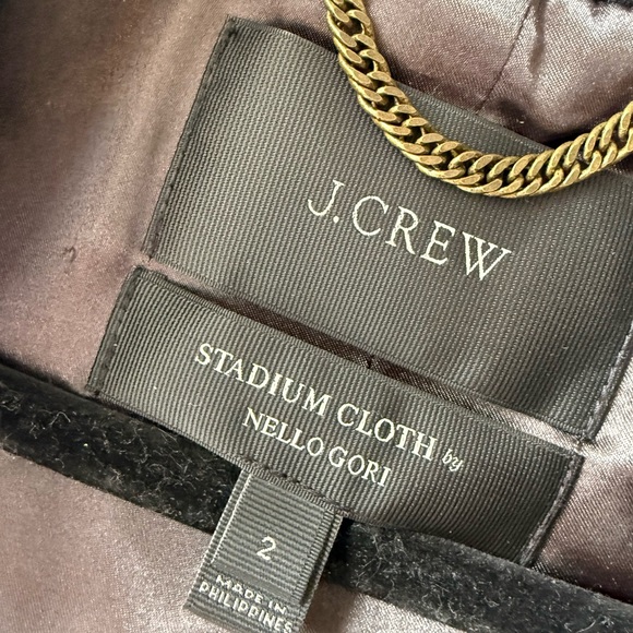 J. Crew Black wool Chateau Parka Stadium cloth - Picture 2 of 3